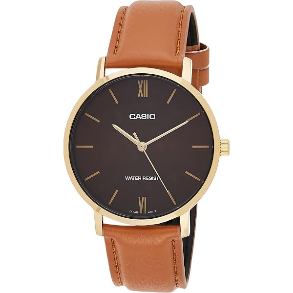 Casio MTP-VT01GL-3B Men's Minimalistic Gold Tone Green Leather